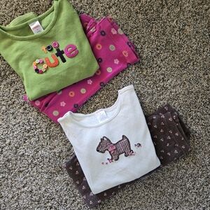 Set Of 2 Gymboree Girls Leggings And Top Sets with